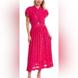 10 Crosby Derek Lam Celeste Dress Size 6, Hot Pink
